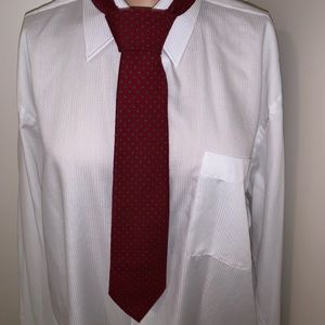 Hathaway Men’s Tie Burgundy Red 100% Wool VGUC